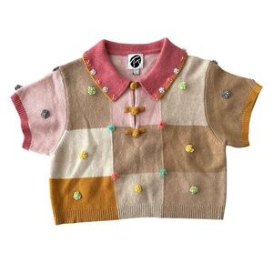 Yanyan Checkered Short Sleeve Sweater Shirt